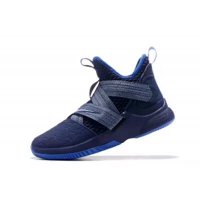 Nike Erkek Lebron Soldier 12 Siyah / Mavi Basketbol Ayakkabısı Türkiye - 09399WD3